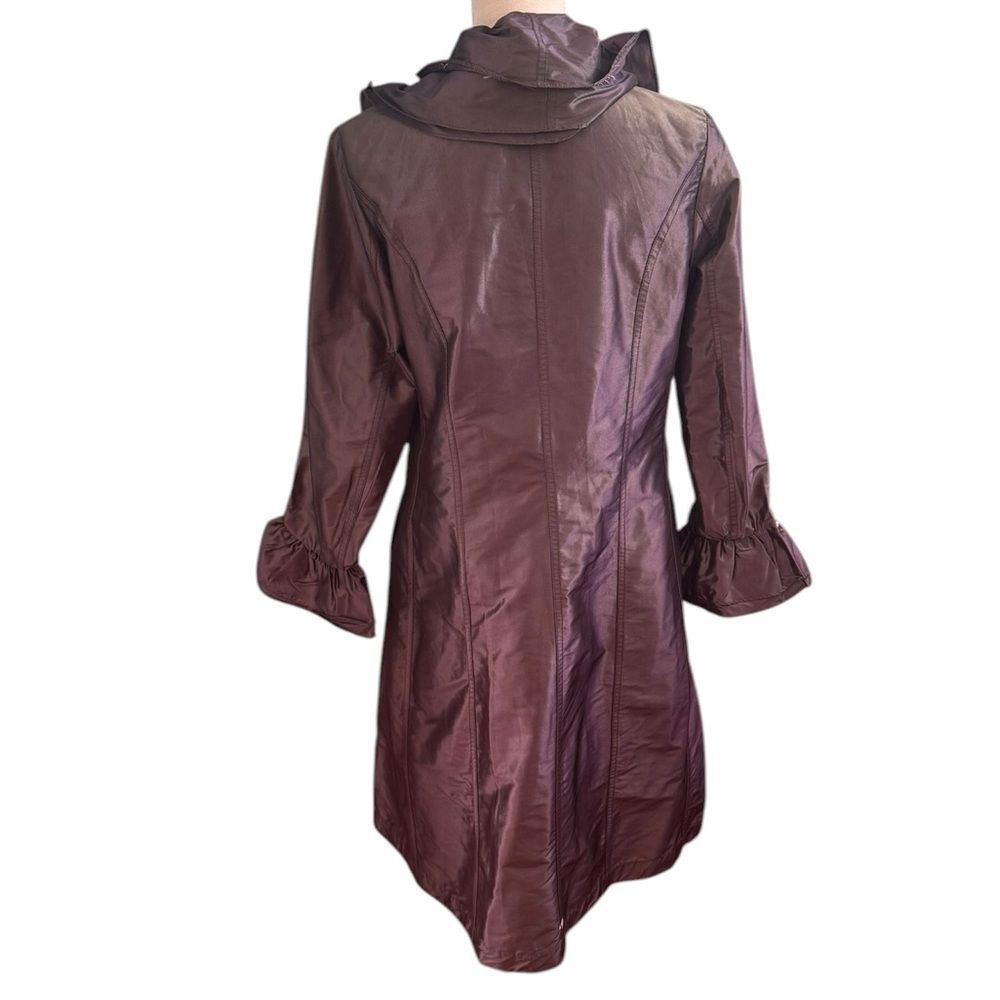 Mycra Pac One Purple Iridescent Ruffle Front Jacket Women’s M - Picture 2 of 5